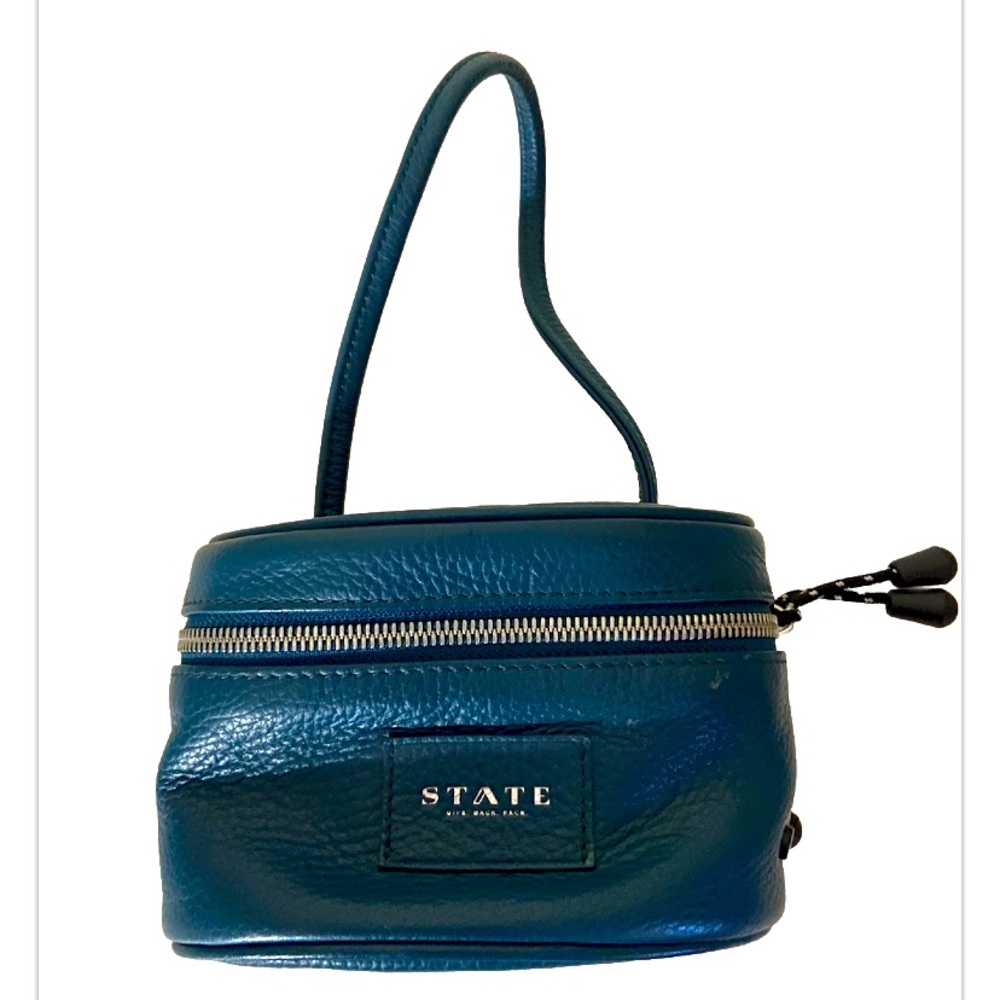 Anthropologie State teal soft leather mini crossbody bag